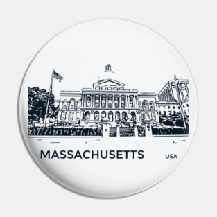 Massachusetts State USA Pin