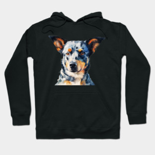 Watercolor Blue Heeler Hoodie