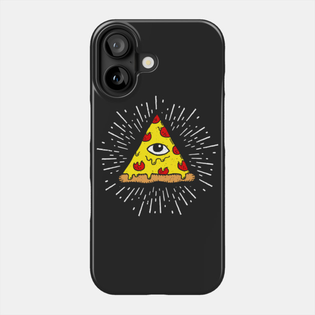 Pizza Illuminati Phone Case by dumbshirts