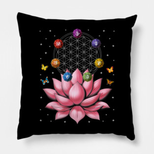 Lotus Flower Of Life Chakras Pillow