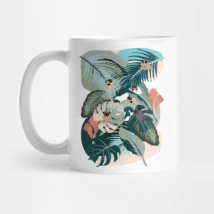 Pugs and Tropical Plants Mug