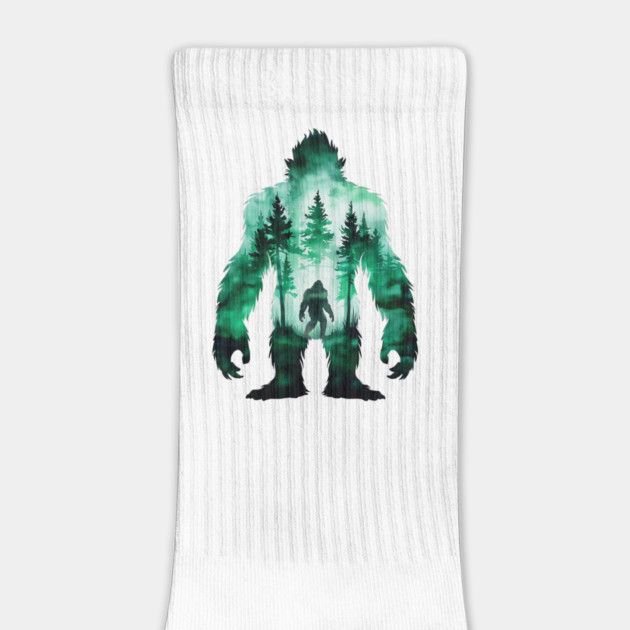 Bigfoot Sasquatch Yeti watercolor forest Silhouette Design by Joaddo