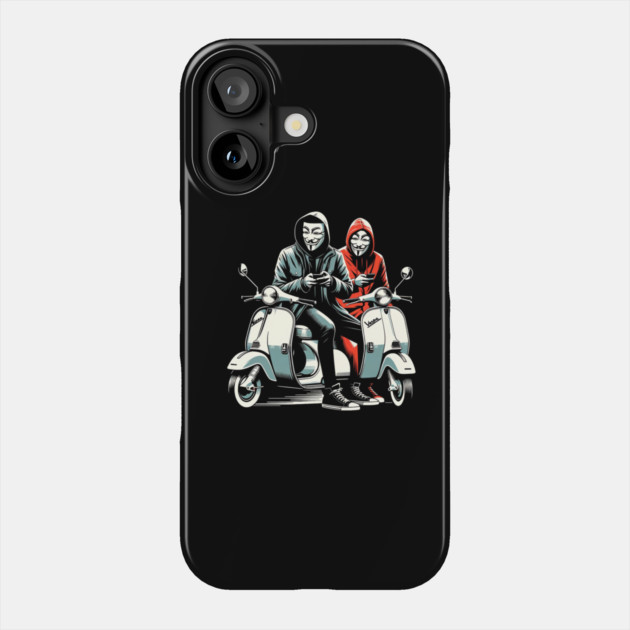 Hackers on Scooters Phone Case by Hack The Planet
