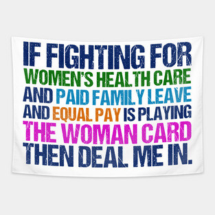 Inspirational Feminist Quote on Equal Rights for Women Tapestry