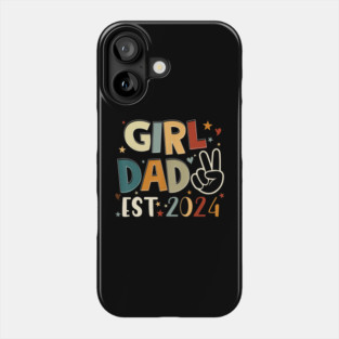 Dad Est 2024 Father and daughter Happy Fathers Day Phone Case