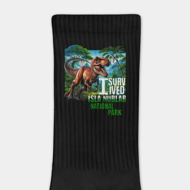 Jurassic Dino I survived National Park Jungle Scene Distressed Look by Joaddo