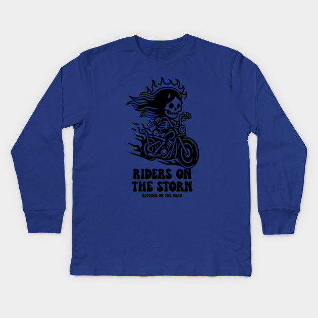 RIDERS ON THE STORM Kids Long Sleeve T-Shirt by artslaves