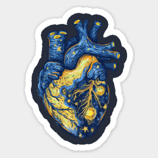 Starry Night Heart Magnet