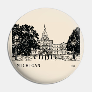 Michigan State USA Pin