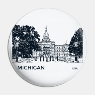 Michigan State USA Pin