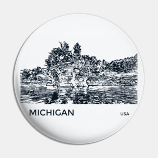 Michigan USA Pin
