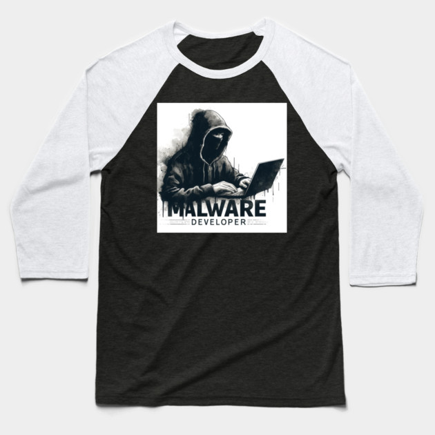 Stealth Maldev Baseball T-Shirt by Hack The Planet