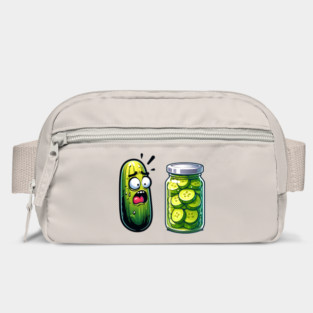 Horrified Cucumber Sees Jar of Sliced Pickles funny design Bag