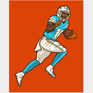 Tyreek Hill Peace Sign Cartoon Posters and Art