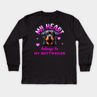 My Heart Belongs to my Rottweiler Kids Long Sleeve T-Shirt