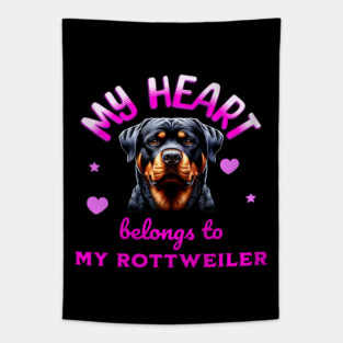 My Heart Belongs to my Rottweiler Tapestry