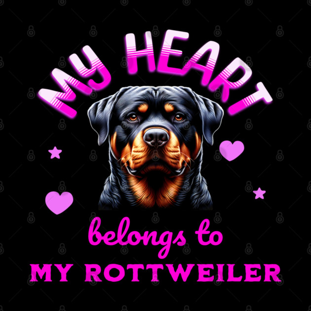 My Heart Belongs to my Rottweiler by BirdsnStuff