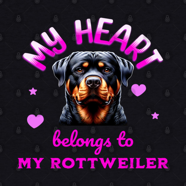 My Heart Belongs to my Rottweiler by BirdsnStuff