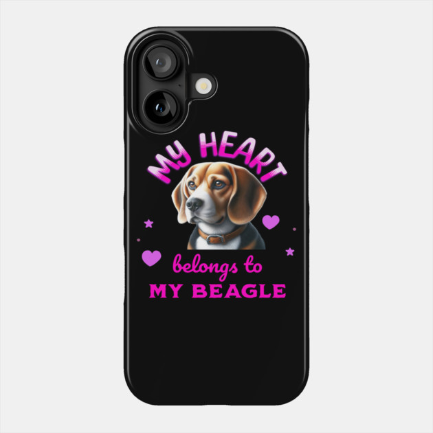 My Heart Belongs to My Beagle Dog Phone Case by BirdsnStuff