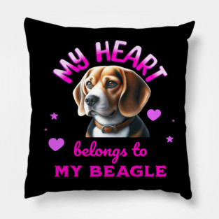 My Heart Belongs to My Beagle Dog Pillow