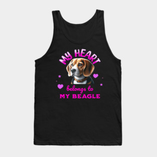 My Heart Belongs to My Beagle Dog Tank Top