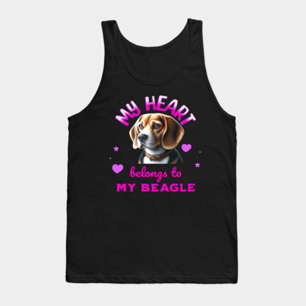 My Heart Belongs to My Beagle Dog Tank Top by BirdsnStuff