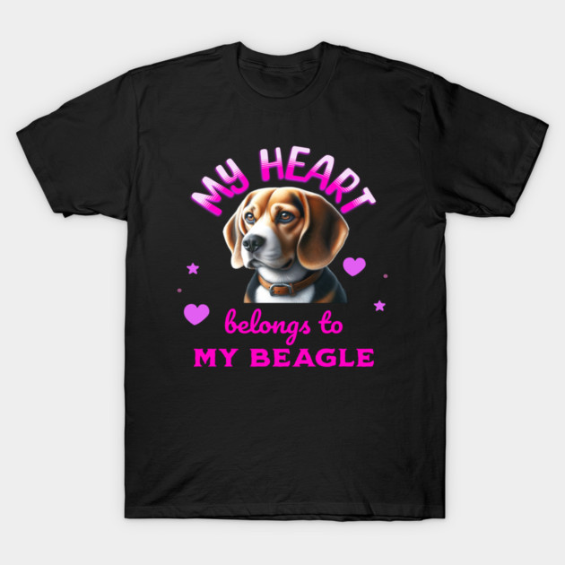 My Heart Belongs to My Beagle Dog T-Shirt by BirdsnStuff
