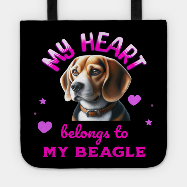 My Heart Belongs to My Beagle Dog Tote by BirdsnStuff