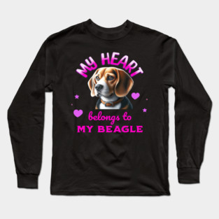 My Heart Belongs to My Beagle Dog Long Sleeve T-Shirt