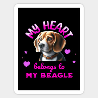 My Heart Belongs to My Beagle Dog Sticker