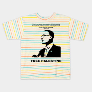 Free Palestine Malcolm X Gaza Kids T-Shirt