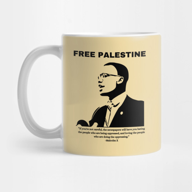 Free Palestine Malcolm X Gaza by QuirkyQuest Creations