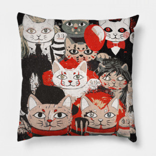 Horror Maneki Neko Vintage Gang Halloween Party 2019 Pillow