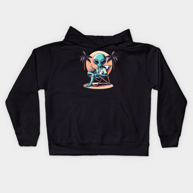 Chill Alien Escape Kids Hoodie by MakerMind8.2