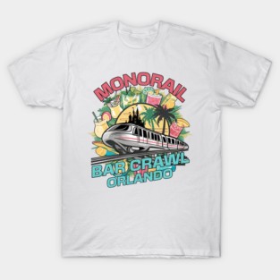 Monorail Bar Crawl around seven seas lagoon Poly, Contemporary, and Grand Floridia T-Shirt
