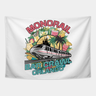 Monorail Bar Crawl around seven seas lagoon Poly, Contemporary, and Grand Floridia Tapestry