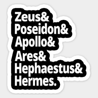 Greek Mythology Zeus Poseidon Apollo Ares Hephaestus Hermes Greek Myths Magnet