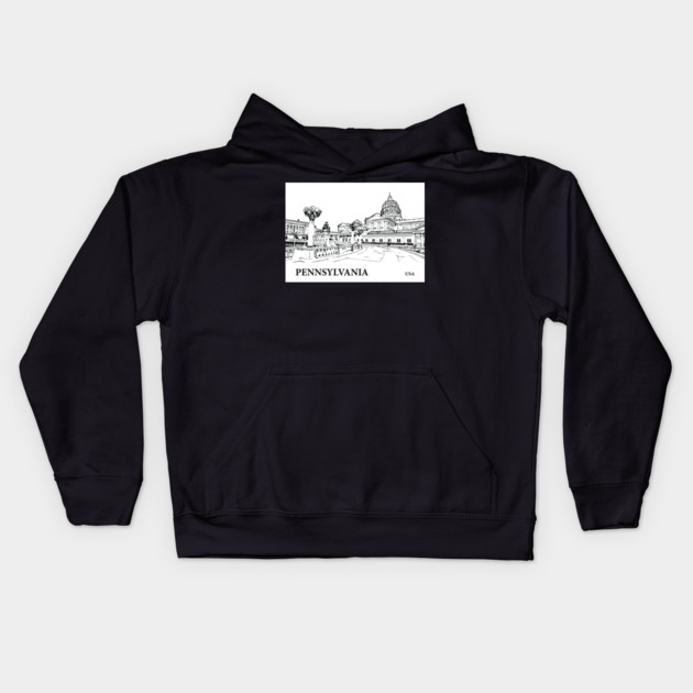 Pennsylvania State USA Kids Hoodie by Lakeric