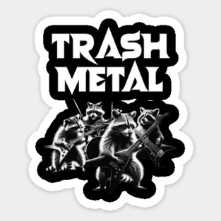 Trash Metal T-Shirt: Raccoons Playing Heavy Metal Instruments Magnet