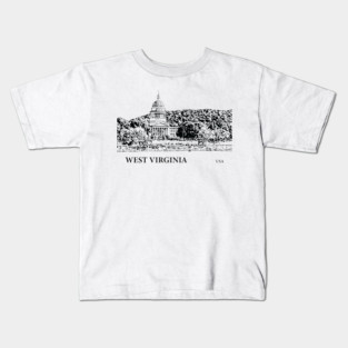 West Virginia State USA Kids T-Shirt