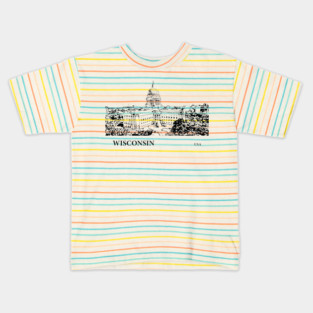 Wisconsin State USA Kids T-Shirt