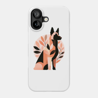 Geometric Floral Belgian Malinois Phone Case