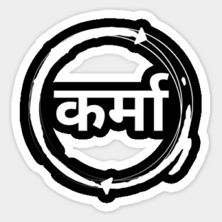 Karma Written in Hindi Sticker