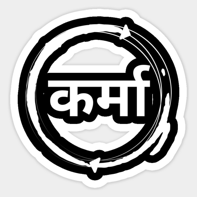 Karma Written in Hindi Sticker by The WYLD Tribe