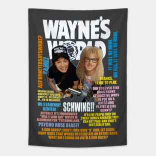 Wayne's World Movie Quotes Tapestry