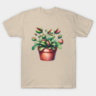 Venus Flytrap Watercolor Botanical T-Shirt