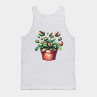 Venus Flytrap Watercolor Botanical Tank Top