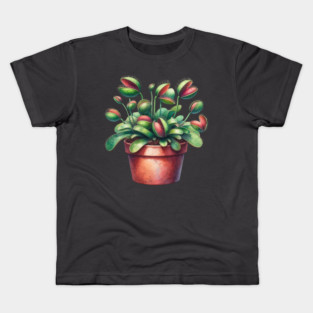 Venus Flytrap Watercolor Botanical Kids T-Shirt