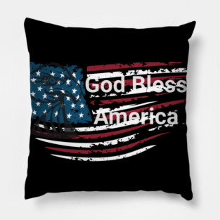 God Bless American Bald Eagle 4th of July Pillow