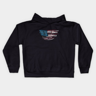 God Bless American Bald Eagle 4th of July Kids Hoodie